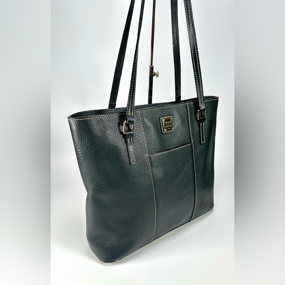 Dooney & Bourke Lexington Pebble Grain Black Leather Tote Bag - Picture 7 of 16